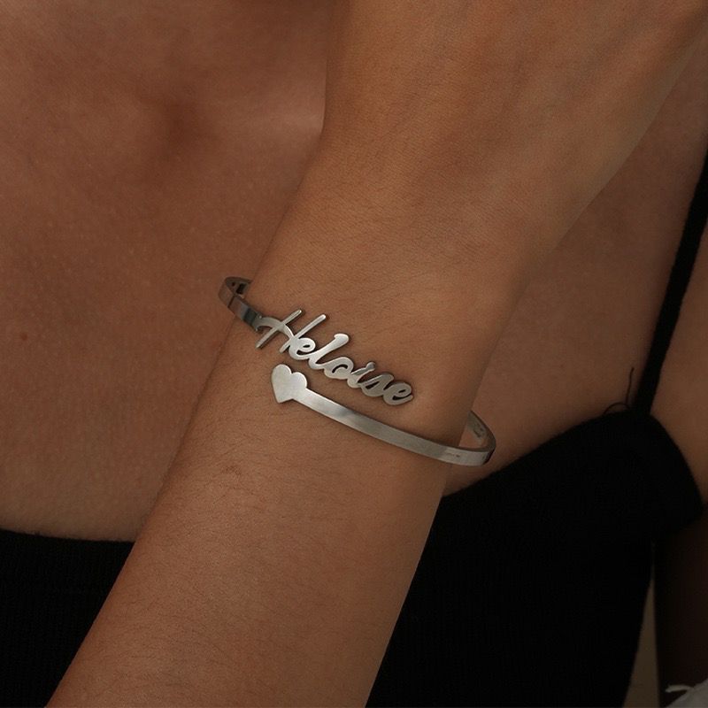 BRACELET JONC COEUR 1 PRÉNOM