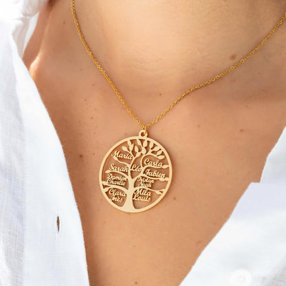 COLLIER ARBRE DE VIE JUSQU'À 9 PRÉNOMS