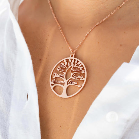 COLLIER ARBRE DE VIE JUSQU'À 9 PRÉNOMS