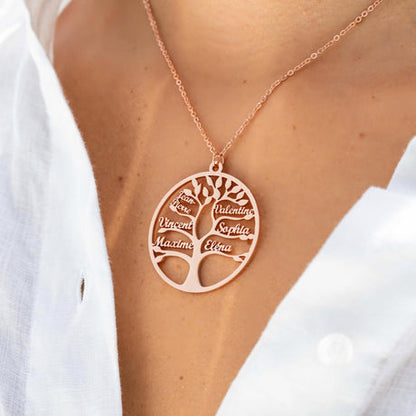 COLLIER ARBRE DE VIE JUSQU'À 9 PRÉNOMS
