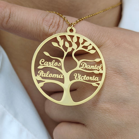 COLLIER ARBRE DE VIE JUSQU'À 9 PRÉNOMS