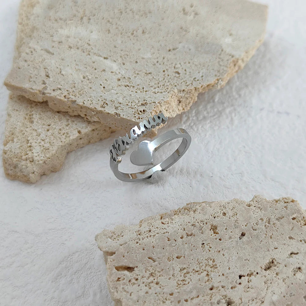 BAGUE COEUR AJUSTABLE 1 PRÉNOM