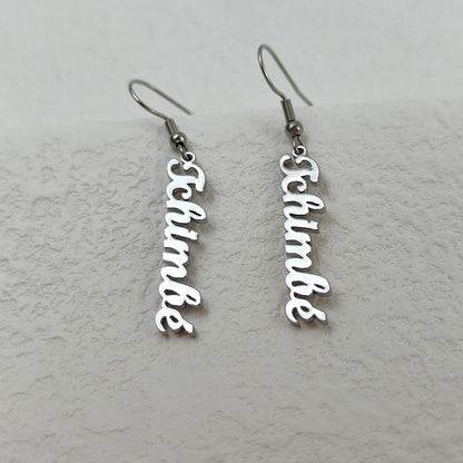 BOUCLES D'OREILLES PENDANTES JUSQU'À 2 PRÉNOMS