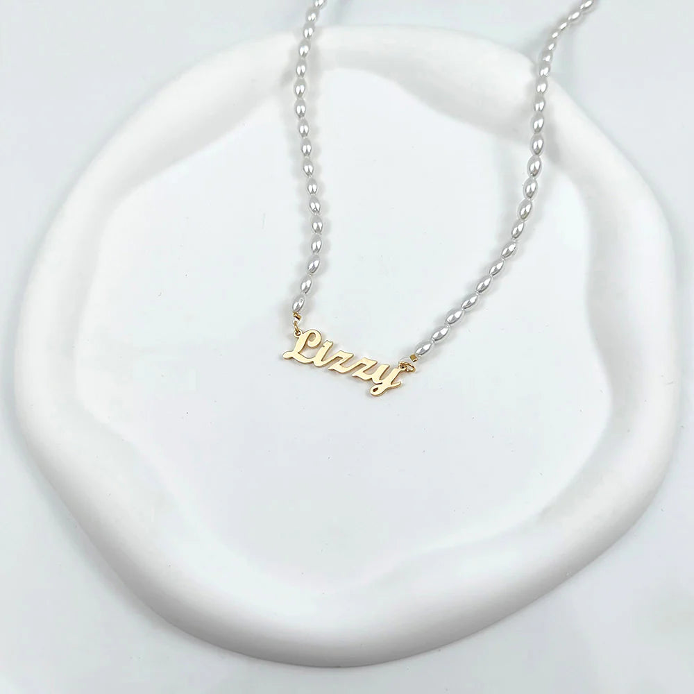 COLLIER PERLES 1 PRÉNOM