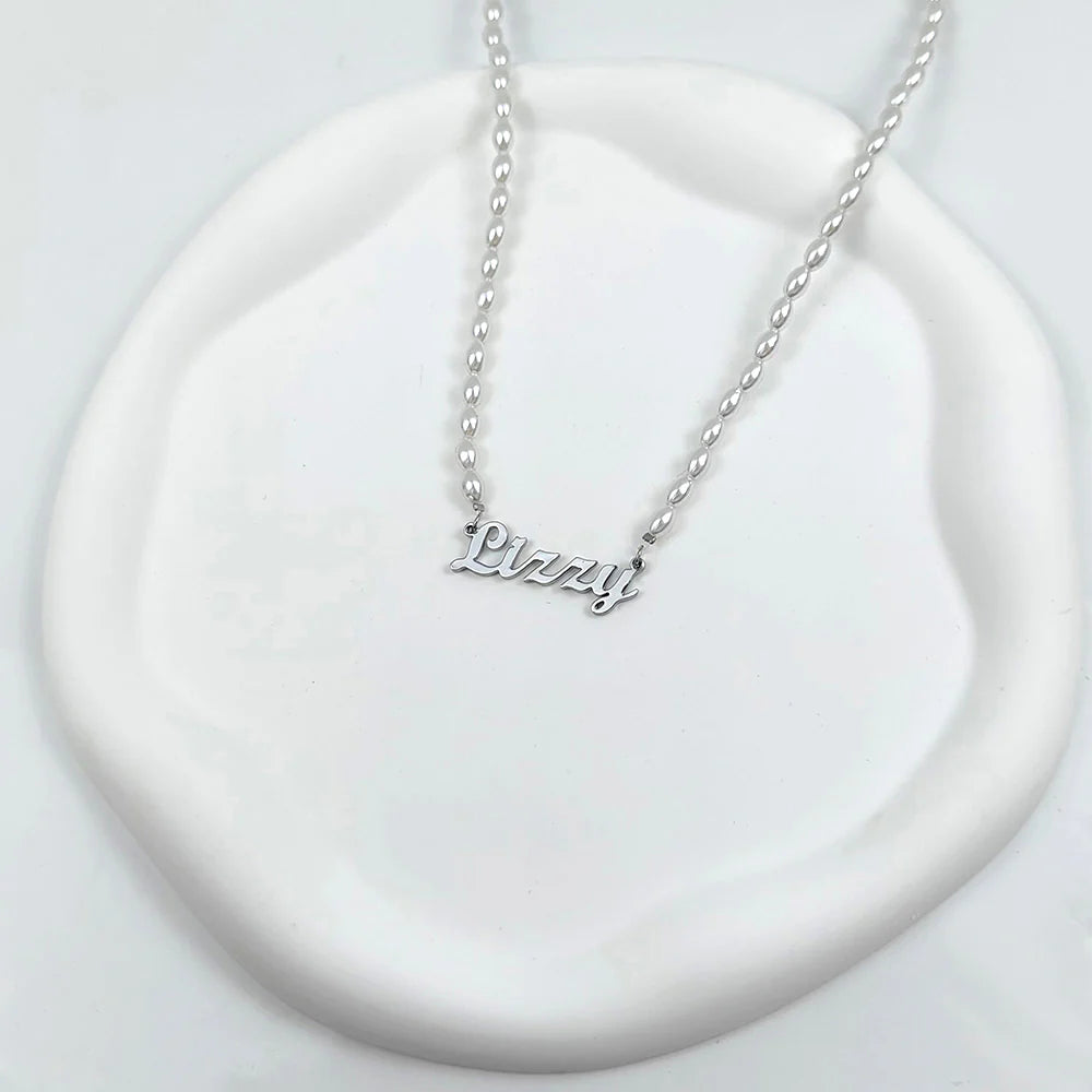 COLLIER PERLES 1 PRÉNOM