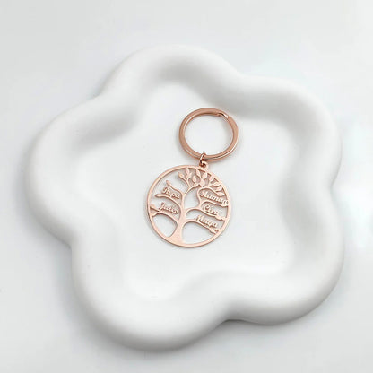 PORTE-CLÉS ARBRE DE VIE JUSQU'À 9 PRÉNOMS