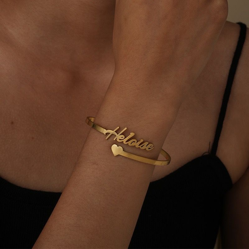 BRACELET JONC COEUR 1 PRÉNOM