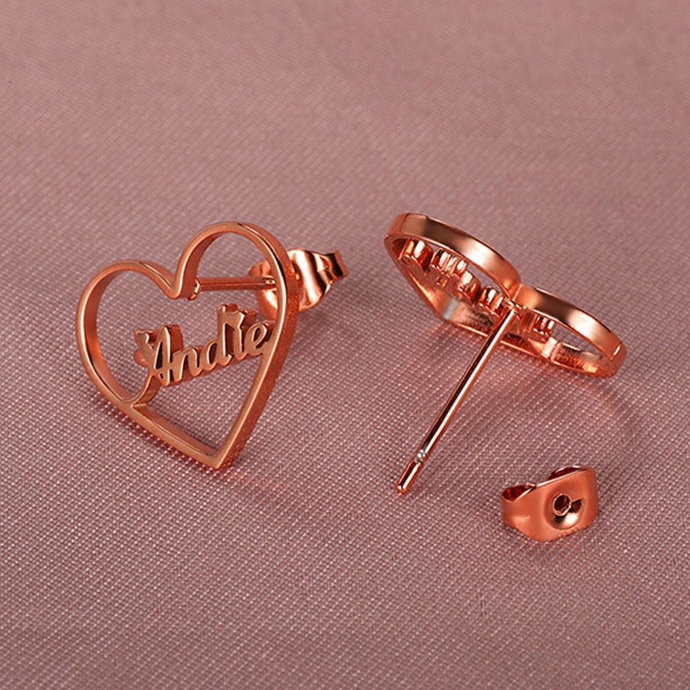 BOUCLES D'OREILLES COEUR JUSQU'À 2 PRÉNOMS