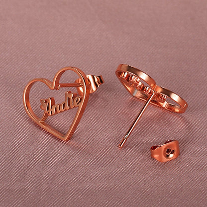 BOUCLES D'OREILLES COEUR JUSQU'À 2 PRÉNOMS