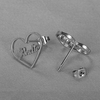 BOUCLES D'OREILLES COEUR JUSQU'À 2 PRÉNOMS
