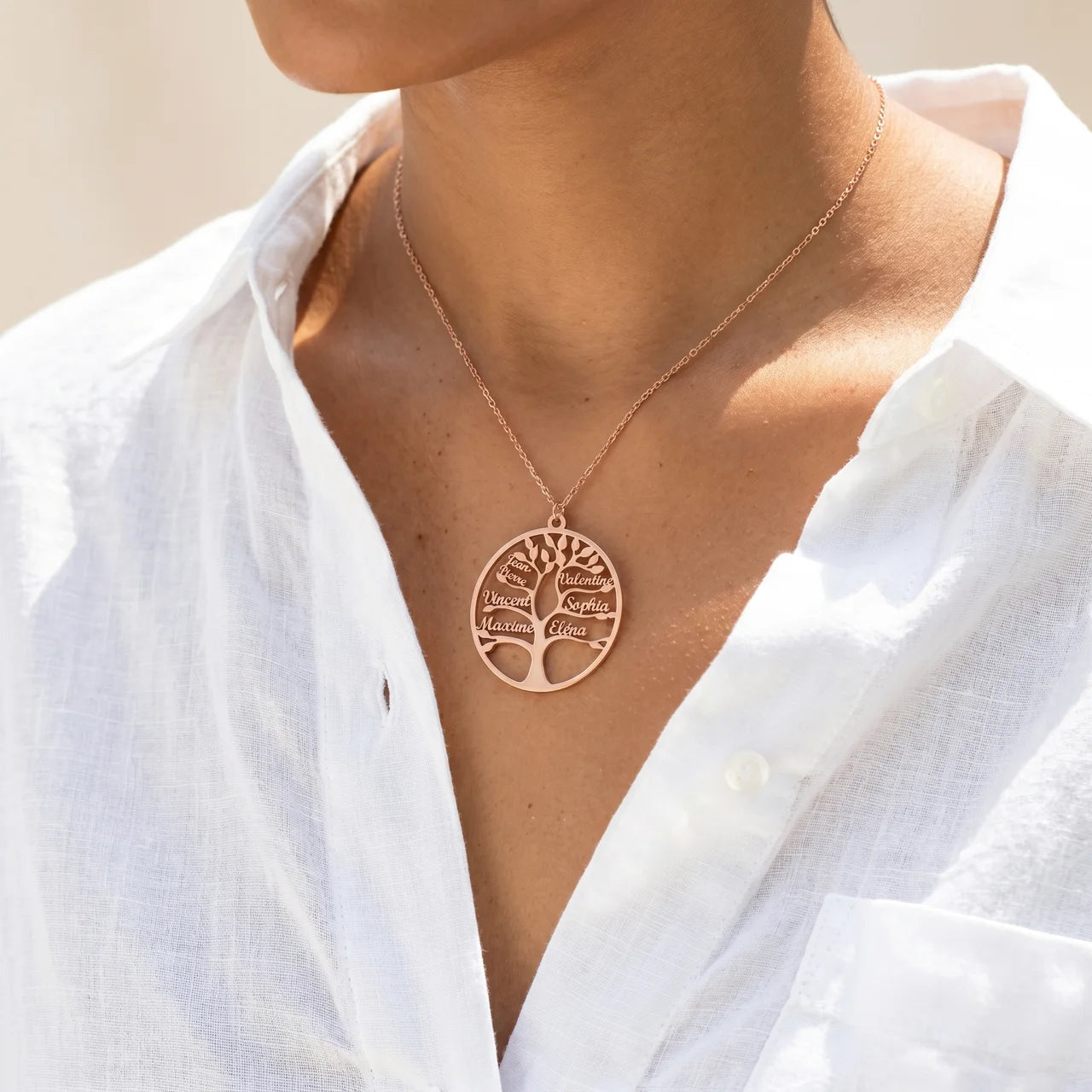 COLLIER ARBRE DE VIE JUSQU'À 9 PRÉNOMS