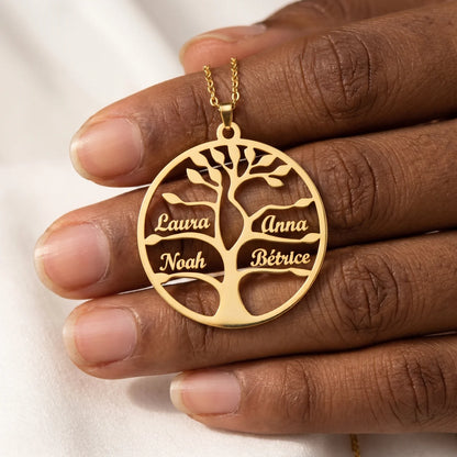 COLLIER ARBRE DE VIE JUSQU'À 9 PRÉNOMS