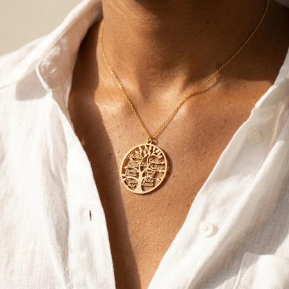 COLLIER ARBRE DE VIE JUSQU'À 9 PRÉNOMS