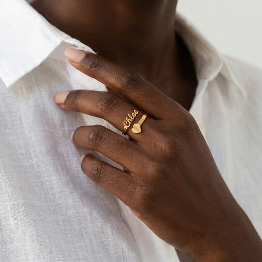 BAGUE COEUR AJUSTABLE 1 PRÉNOM