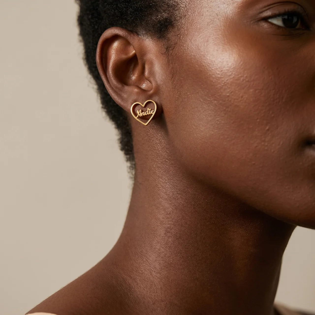BOUCLES D'OREILLES COEUR JUSQU'À 2 PRÉNOMS