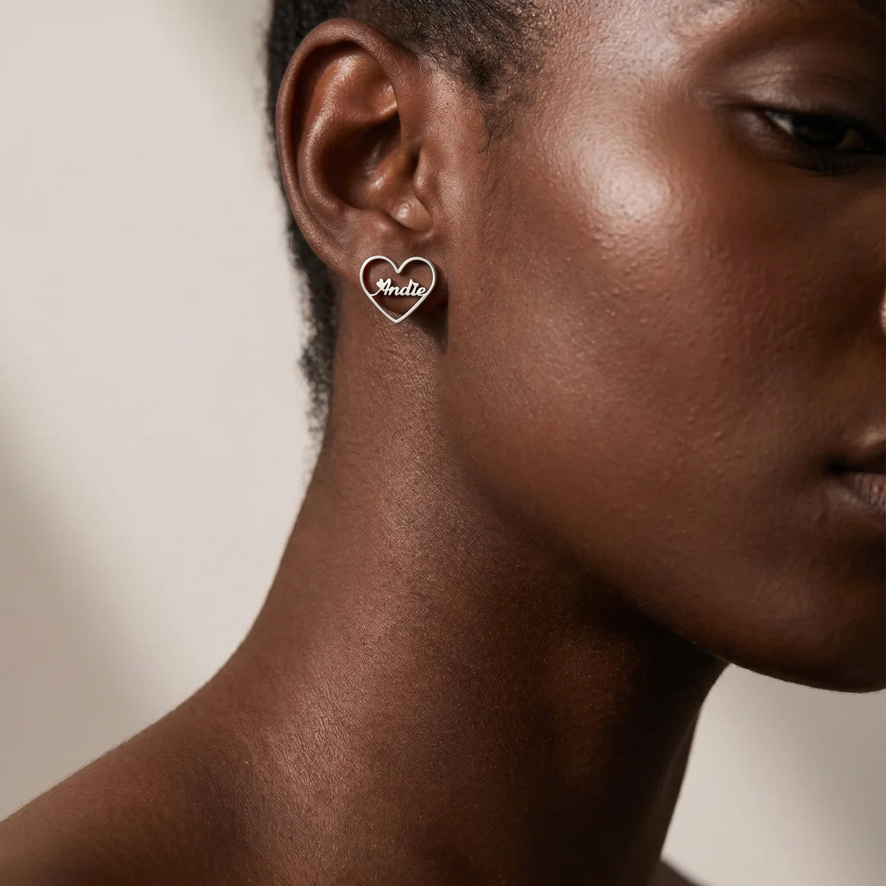 BOUCLES D'OREILLES COEUR JUSQU'À 2 PRÉNOMS
