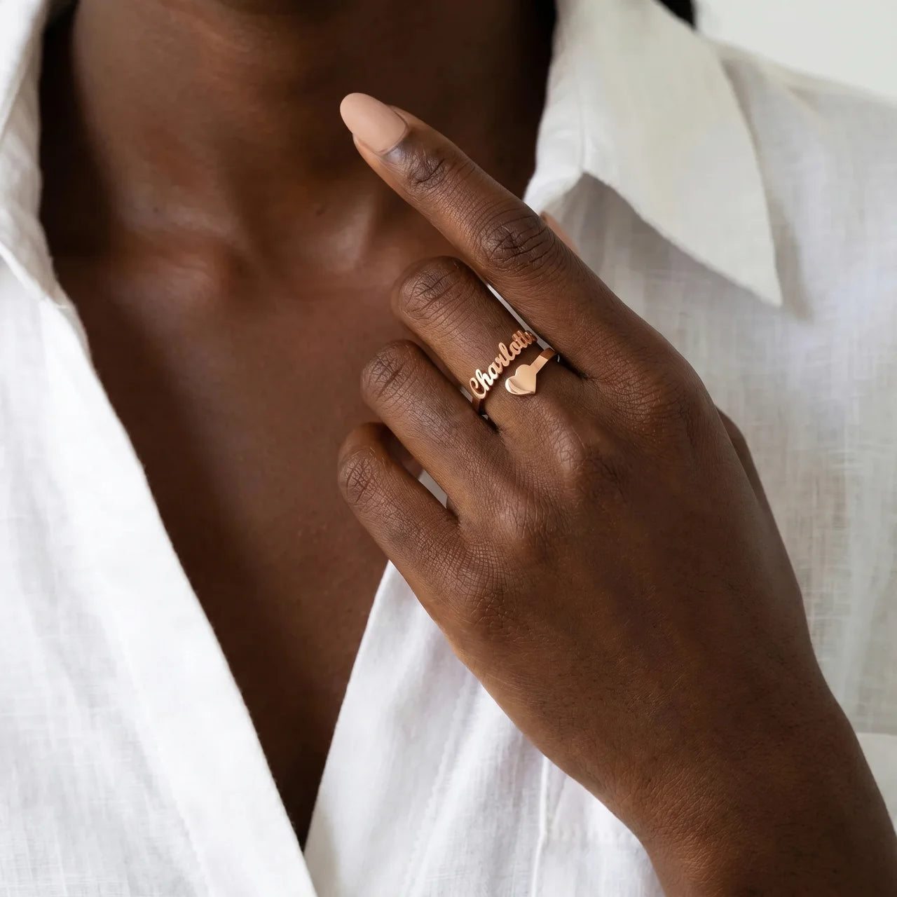 BAGUE COEUR AJUSTABLE 1 PRÉNOM